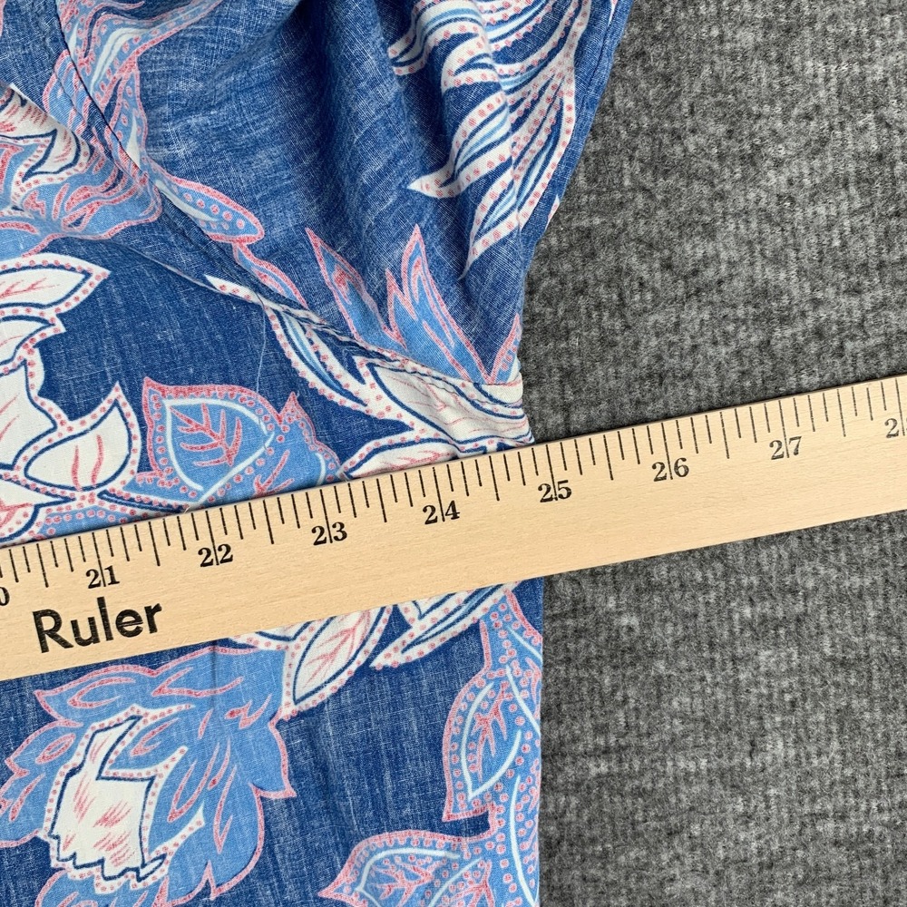 Vintage Reyn Spooner Shirt Men Large Blue Floral Reverse Print Popover - Picture 8 of 10